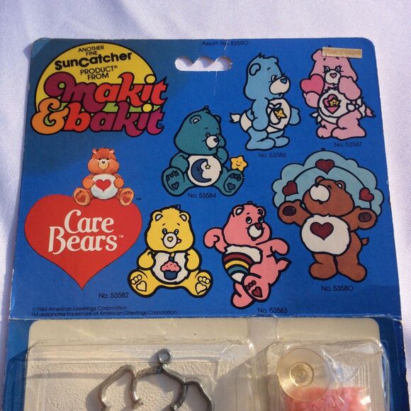 Vtg 1984 Care Bears “Baby Hugs” Makit & Bakit Stained Glass Suncatcher Kit Rare - Picture 4 of 4
